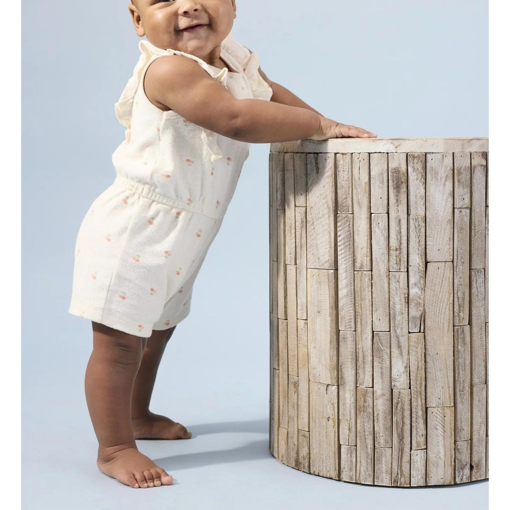 Little Star 4pc set Organic Cotton Romper Coral Cream Neutral 6-9M /#26292‎